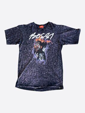 Bossi Black & Purple Rhinestone Embellished Kiss Logo T-Shirt